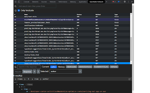 searchable-network :: A chrome extension primarily designed to help me and my team search in deep network payloads and responses
