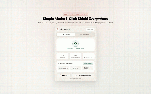 Blockium Ad Blocker: Video, Popups & Privacy :: Blocks ads, trackers & popups. Video-ad helpers for YouTube, JioHotstar, Prime Video & SonyLIV. No account, no data collection.