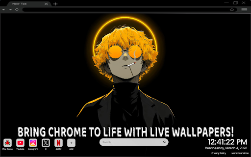 Zenitsu Agatsuma Anime 4K Live Wallpaper :: One of the most epic anime live wallpapers for Chrome – featuring Zenitsu Agatsuma’s lightning power in 4K.
