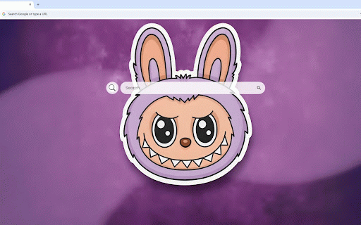 Labubu Purple Mischievous Live Wallpaper :: Adorable Labubu purple bunny with big eyes and toothy smile on dreamy gradient.