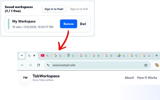 SessionStash – Session Saver & Share :: Auto-save your tabs, recover from crashes, and share your saved session with one link. Free, local-first, no account required.
