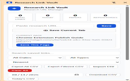 Research Link Vault :: Save, organize and export research & academic links. Auto-detects papers, repos, models and datasets.