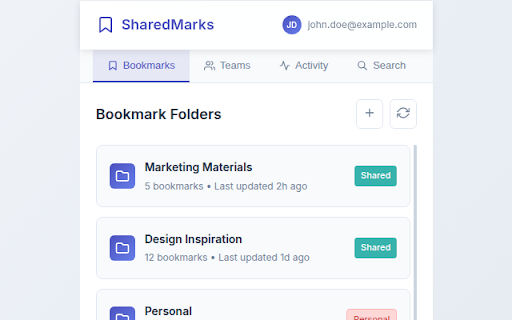 SharedMarks :: Share bookmark folders with your team!