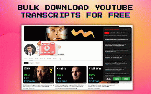 YouTube Transcript Automation :: Scan, sort, export YouTube video metadata and transcripts.