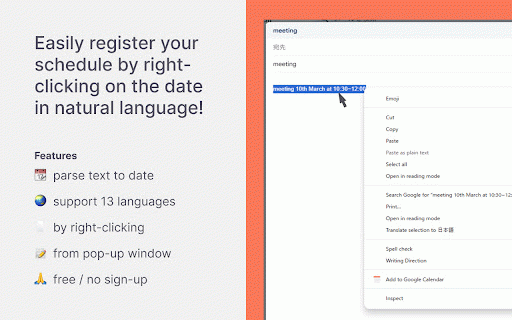 Google Calendar Quick Add :: Create event on Google Calendar from selected text.