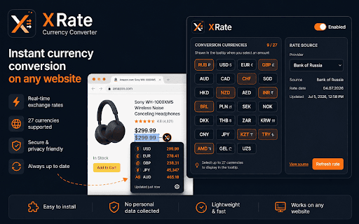 Click XRate :: Convert selected currency amounts using official exchange rates.