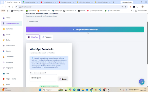 OfertaFlux :: Captura sessões de afiliado (Mercado Livre, Amazon, Shein) para gerar e encurtar links automaticamente no OfertaFlux.