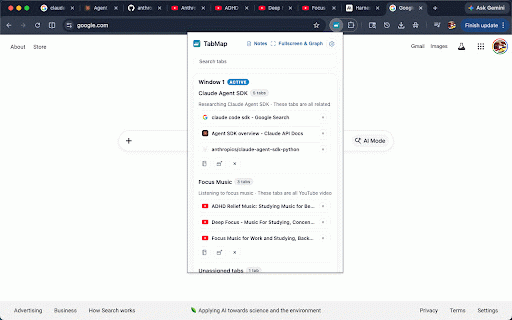 TabMap :: Cluster, organize, and close tabs with confidence.