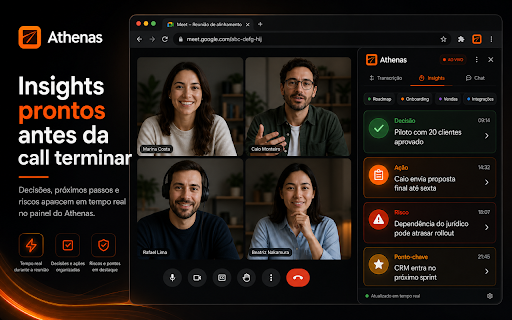 Athenas — Meeting Intelligence :: Real-time meeting transcription and insights for Google Meet, Teams, and Zoom