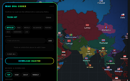 War Era Codex :: The ultimate War Era companion. Download articles, feeds, world maps, alliance data and more — without leaving the game.