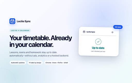 Lectio Sync :: Privately sync your Lectio timetable to a dedicated Google Calendar.