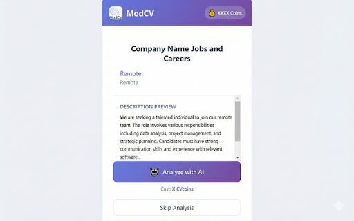 ModCV - AI Resume Builder :: Analyze job postings and create tailored resumes instantly with AI