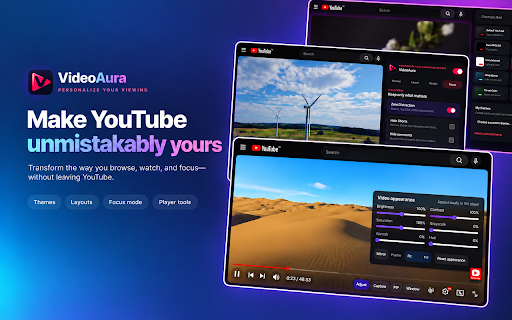VideoAura for YouTube™ :: Personalize your YouTube viewing experience with themes, layouts, focus tools, and streaming-inspired interfaces.