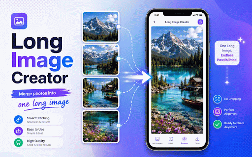 Long Image Creator :: Combine multiple images into a single seamless long PNG directly in Chrome. Preview the result instantly, then download using…