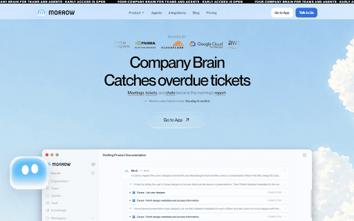 MorrowOS Browser :: Let MorrowOS act in your browser — read the page and perform tasks on your behalf.
