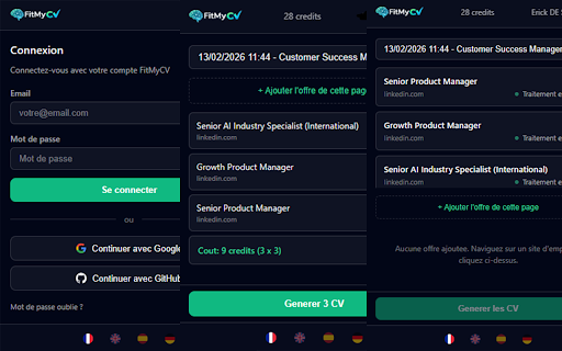 FitMyCV - Job Offer Extractor :: Extract job offers and generate tailored CVs with FitMyCV.io
