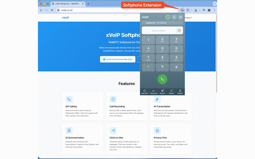 xVoIP Softphone :: WebRTC softphone with click-to-dial