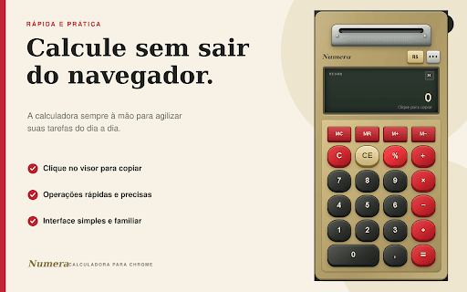 Calculadora Numera :: Calculadora administrativa inspirada nas clássicas máquinas de somar. Desenvolvida por OSCON Tecnologia.