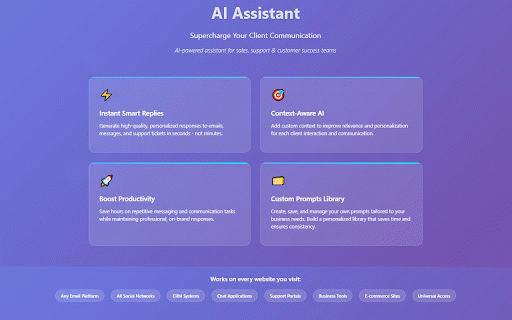 GPT.ga – Email & Messenger ChatGPT Support :: 🤖 AI replies for email, chat & CRM. Save prompts, respond faster, boost productivity — directly in your browser.