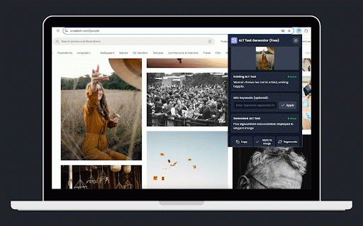 AI Image ALT Text Generator (Free) :: Generate intelligent ALT text for images on any webpage