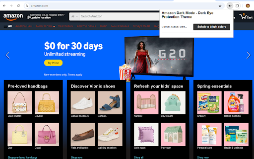 Amazon Dark Mode - Dark Eye Protection Theme :: Dark theme switches the amazon.com webpage to dark mode. Use a dark browser or change the screen brightness to protect your eyes.