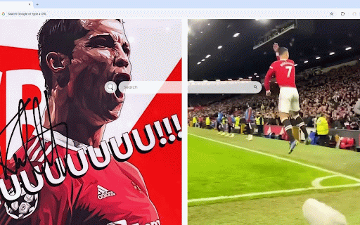Cristiano Ronaldo Siu Live Wallpaper :: Cristiano Ronaldo in iconic Siu celebration pose with Manchester United jersey against dramatic red background.