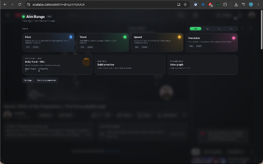 Aim Range :: Train your aim on any webpage. Flick, track, precision, and speed drills — no context switching, no alt-tabbing.