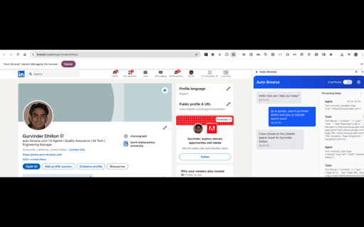 Auto-Browse :: Browser extension for automated web browsing using LLMs
