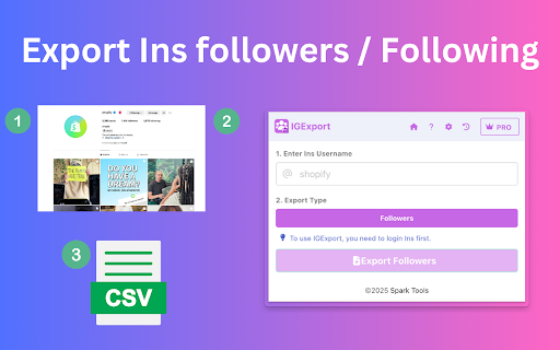 IGExport - Follower & Following Export for Ins :: Easily export your Instagram followers and following to CSV or Excel with IGExport.