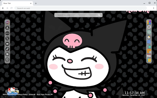 Sanrio Kuromi Big Grin Retro Live Wallpaper :: Transform your new tab with Sanrio Kuromi's Big Grin in vibrant HD, featuring retro charm and lively animations.