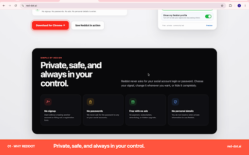 Reddot share your status :: Let people know what you are open to with one clear signal. Free, private, safe, and built for Chrome.