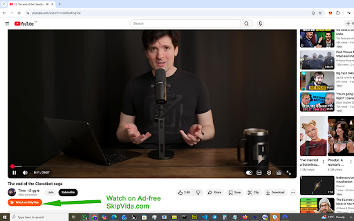 SkipVids - Watch YouTube Ad-Free :: One-click ad-free YouTube viewing. Adds a SkipVids button to every YouTube video so you can watch without ads instantly.