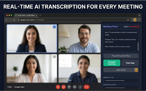 Meetings Notes Taker :: Professional AI Meeting Recorder & Minutes Taker. Transcribe audio and generate AI summaries with Gemini. Your essential Note Taker.