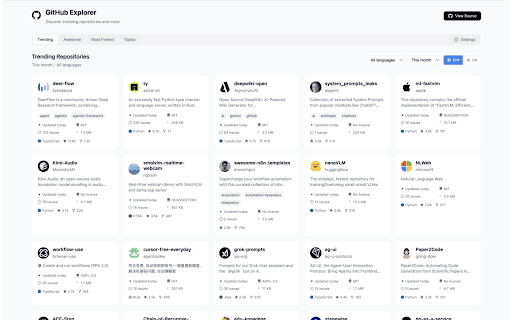 GitHub Explorer :: Discover trending repositories and more
