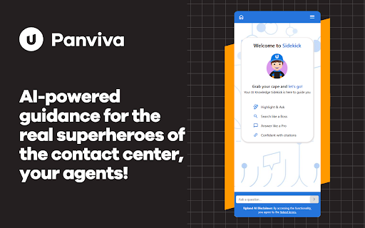 Panviva Sidekick :: Every Superhero Needs a Sidekick. AI-powered guidance for the real superheroes of the contact center, your agents.