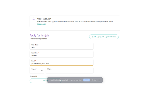 AppliCat :: Stop retyping the same info on every job application. AppliCat learns as you apply and fills it in next time.