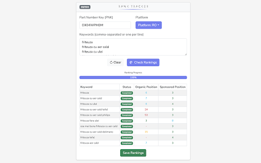 Rank Tracker :: Rank Tracker for eMag Marketplace Products