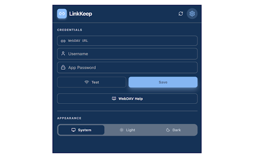 LinkKeep :: Save links to your Nextcloud via WebDAV.