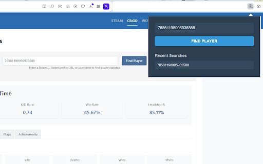CS:GO Player Stats Quick Search :: Fast CS:GO Player Stats Lookup with Recent Searches