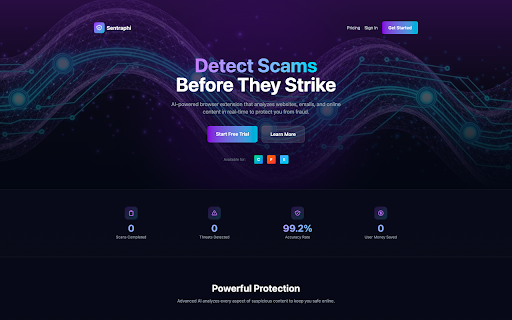 Sentraphi - AI Scam Detector :: Protect yourself from online scams with AI-powered detection. Analyze websites, emails, and images for fraudulent content.