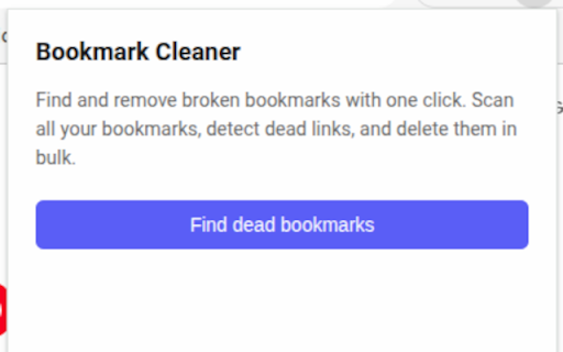 Bookmark Cleaner - Find & Remove Broken Links :: Fix broken bookmarks with Bookmark Cleaner. Detects 404s and dead links for one-click removal. Fast, private, and lightweight.