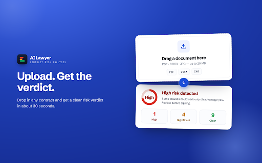 AI Lawyer :: This AI Lawyer is a fast document review tool and risk highlighter that flags fines, penalties, and other clauses in your contracts.