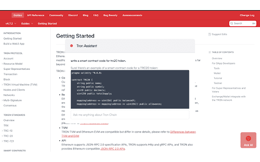 TRON Assistant :: AI search for TRON Network