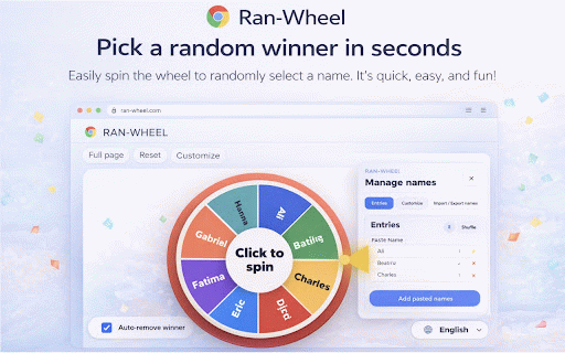 Ran-Wheel | Wheel to random your items :: Spin a wheel to randomly select your items.