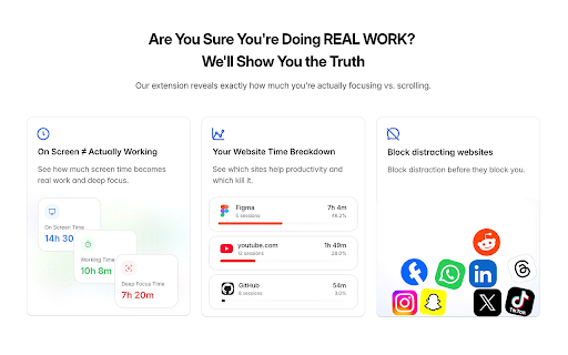 10000Hours - Website usage tracking & Distraction blocking :: Track website usage time and block distracting sites during focus sessions. Customize your blocked sites list.