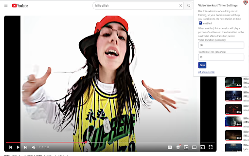 Video Workout Timer :: Selects next video after a timeout - great for interval workouts