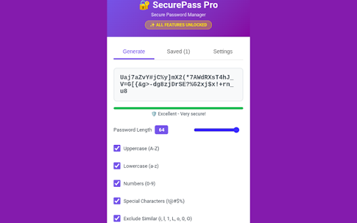 SecurePass Pro - Password Manager :: Secure password generator and manager with advanced features. Generate strong passwords, store securely, and autofill with ease.