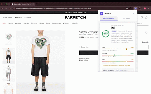 FitMatch – Find Your Right Clothing Size :: Get an AI size recommendation on any webshop, based on your own measurements. Fewer returns, less guessing.