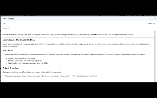 Markdown for Gmail :: Write Gmail messages in Markdown and convert them to rich text via right-click or shortcut.