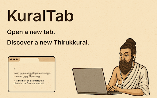Kural Tab :: Replace your new tab with daily Thirukkural couplets, offering timeless wisdom and reflection.